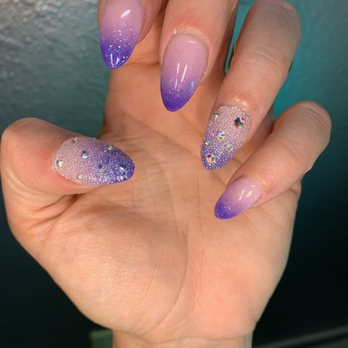 Q Nails - Purple Ombré dip nails - Nail Salons Near Me - Las Cruces, New Mexico