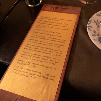 Mirilla - Tapas Menu - Modern European Near Me - Barcelona, B