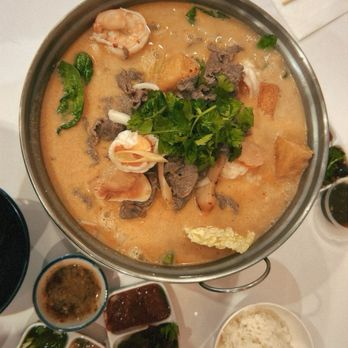 Thai Hot Pot - Tom kha + condiments/sauces - Thai Near Me - Gardena, California