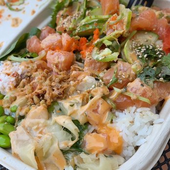 One Poke - Large bowl. 4 scoops of salmon - Hawaiian Near Me - El Segundo, California One Poke - Large bowl. 4 scoops of salmon - Hawaiian Near Me - El Segundo, California