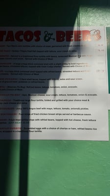 Menu photo 6 Tacos and Beer Slidell, LA