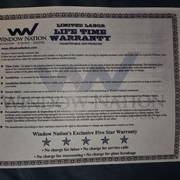 Lifetime warranty Lifetime warranty