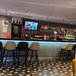 The hotel bar.