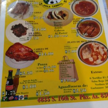 Hola Cabrito - Menu - Mexican Near Me - Phoenix, Arizona Hola Cabrito - Menu - Mexican Near Me - Phoenix, Arizona