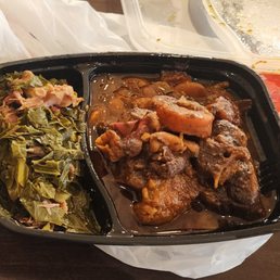Braised Oxtails with 1 Side, Collard Greens Braised Oxtails with 1 Side, Collard Greens