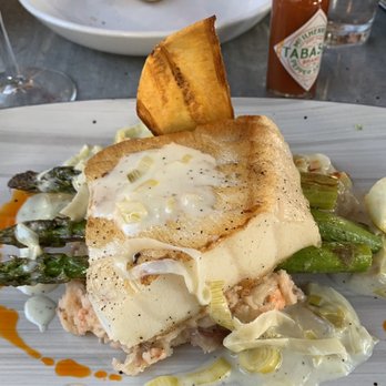The Black Marlin - Chilean sea bass w/ lobster mashed potatoes & asparagus ($41.95) excellent - Seafood Near Me - Tustin, California