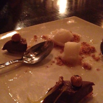 Canon - Chocolate panne cotta with lemon sorbet - New American Near Me - Seattle, Washington Canon - Chocolate panne cotta with lemon sorbet - New American Near Me - Seattle, Washington