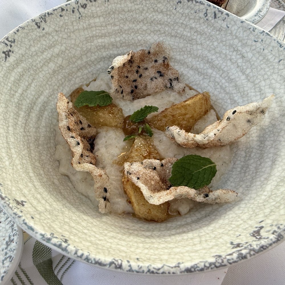 The Rooftop Bar - They made this vegan dessert for me. It was sooooo good. Coconut rice pudding type texture - Beer Bar Near Me - Oceanside, California