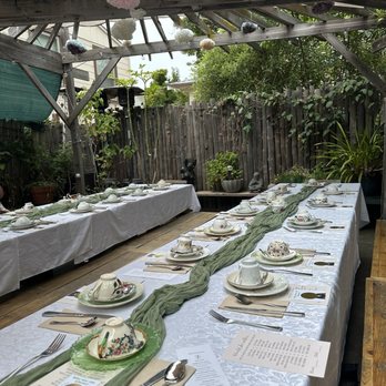 Julie's Coffee and Tea Garden - Back of the garden for our bridal shower event - Coffee & Tea Near Me - Alameda, California Julie's Coffee and Tea Garden - Back of the garden for our bridal shower event - Coffee & Tea Near Me - Alameda, California