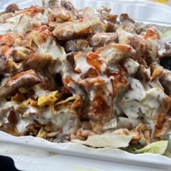 Mixed platter over rice