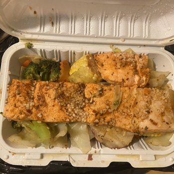 L&C Fish Market - Salmon filet over steamed vegetables. - Seafood Markets Near Me - Brooklyn, New York L&C Fish Market - Salmon filet over steamed vegetables. - Seafood Markets Near Me - Brooklyn, New York
