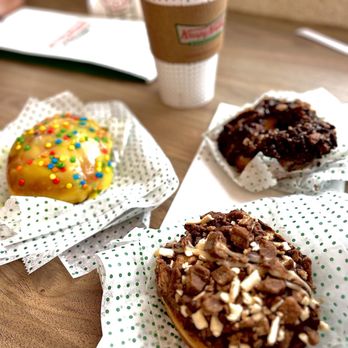 Krispy Kreme - battery cake + kit kat caramel + kit kat cookie crumble donut - Coffee & Tea Near Me - Palmetto Bay, Florida Krispy Kreme - battery cake + kit kat caramel + kit kat cookie crumble donut - Coffee & Tea Near Me - Palmetto Bay, Florida
