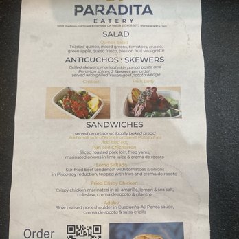 Paradita Eatery - Menu - Peruvian Near Me - Emeryville, California Paradita Eatery - Menu - Peruvian Near Me - Emeryville, California