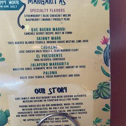 Drink menu Drink menu