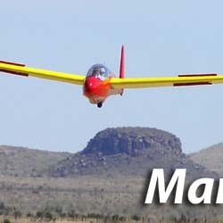 Marfa Gliders - Burt landing his classic 1967 ASK-13 glider at Marfa.