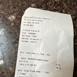 Nevada Made Marijuana - Receipt