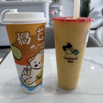 Tsaocaa - Mango Pomelo Sago, Durian coconut slush - Bubble Tea Near Me - Overland Park, Kansas