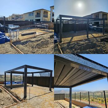 SNEGroup - Premium motorized louvered pergola build in San Diego. Features integrated lighting, automatic opening/closing, and new concrete footings. - Handyman Near Me SNEGroup - Premium motorized louvered pergola build in San Diego. Features integrated lighting, automatic opening/closing, and new concrete footings. - Handyman Near Me