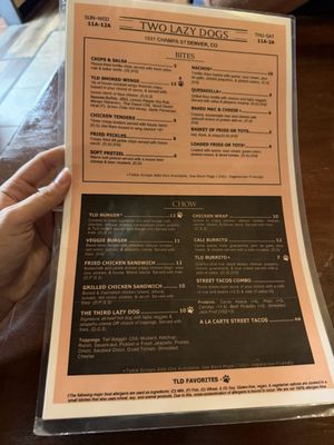 Menu photo 2 Two Lazy Dogs Denver, CO