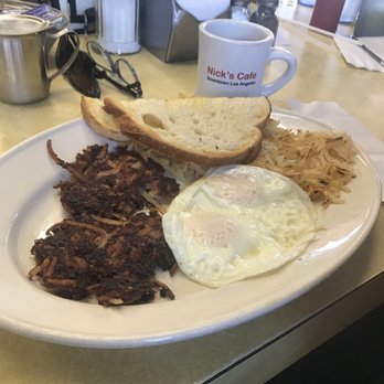 Nick's Cafe - Eggs and corn Eggs n Corned Beef Hash - Diners Near Me - Los Angeles, California