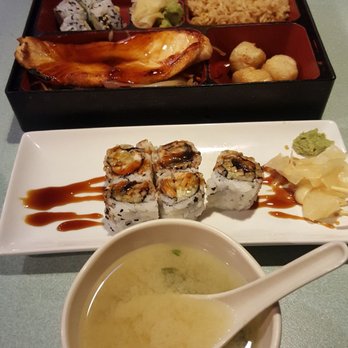 Lin's Asian Cuisine - Eel roll and salmon teriyaki bento lunch. - Japanese Near Me - Uniontown, Pennsylvania
