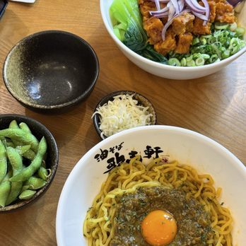 Kajiken - edamame, megami aburasoba, keema curry aburasoba - Ramen Near Me - Fullerton, California Kajiken - edamame, megami aburasoba, keema curry aburasoba - Ramen Near Me - Fullerton, California