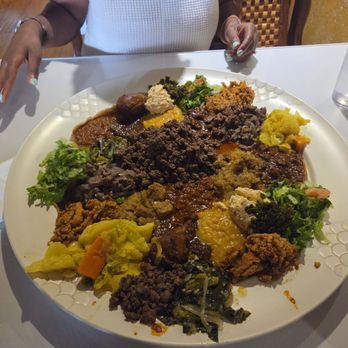 Messob Ethiopian Restaurant - Super messob exclusive with added kitfo - Ethiopian Near Me - Los Angeles, California Messob Ethiopian Restaurant - Super messob exclusive with added kitfo - Ethiopian Near Me - Los Angeles, California