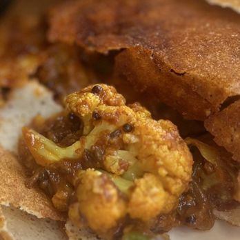 Biryani & Curry King - Interior of Chattinad Cauliflower Dosa - Indian Near Me - Seattle, Washington