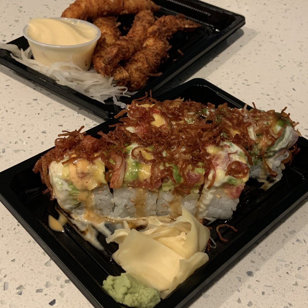 Chihiro Sushi & Bar - Coconut shrimp and turning point roll - Sushi Bars Near Me - Euless, Texas