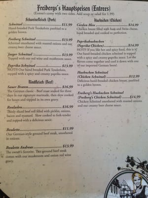 Menu photo 8 Freiberg's German Restaurant Johnson City, TN Menu photo 8 Freiberg's German Restaurant Johnson City, TN