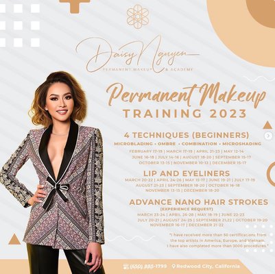 Academy Information & Enrollment - * OUR TRAINING:
1. For beginners, THREE-DAY HANDS-ON COURSE with 4 DIFFERENT TECHNIQUES AND TATTOOS REMOVAL of eyebrow semi-permanent course includes Microblading, Microshading, Ombré and Ombré Microblading. ( For beginners)
3. For beginners, Lip Blushing & Eyeliner Permanent
2. Advance NANO HAIR STROKES (Small Group, must have experience already)
I have a passion for what I do which inspires me to deliver quality training at all times. The happy smile and confidence on my students' faces provide me with great fulfillment. I value my students and strive to process the best training courses. I always stay abreast with the industry trends to be able to fulfill what I promise. My students are my family, and I'm committed to always taking care of them.
🌼COURSE INCLUDED:
- PIGMENTATION KIT ($400+ Value)
- NANO MACHINE ($500+ Value)
- PREMIUM KIT ($150+ Value)
- BOOK (Take-home manual)
- LIVE MODELS (For some hands-on work)
- LIFETIME SUPPORT
- REFRESHER COURSE SESSIONS
- ONE-ON-ONE TIME FOR EACH STUDENT
🍀BEING A PERMANENT MAKE-UP ARTIST IS A GREAT CAREER:
- HIGHEST INCOME IN THE BEAUTY INDUSTRY
- EARNING $100k+ A YEAR WHILE WORKING 4 TO 5 DAYS A WEEK
- BE YOUR OWN BOSS
- VERY FLEXIBLE SCHEDULE
- MAKE ADDITIONAL INCOME BY TEACHING OTHERS
- HAVE YOUR OWN PRODUCT LINE
- START AT ANY AGE
- NO EXPERIENCE NEEDED
💗CURRICULUM:
• SEMI-PERMANENT MAKEUP
• UNDERSTANDING THE FOUR TECHU
• THE IMPORTANCE OF EYEBROWS
• EYEBROWS MAPPING WITH THREAD AND CALIPER
• TIP AND TRICKS
• COLOR THEORY
• SKIN TONES
• HOW TO CHOOSE THE CORRECT COLOR PIGMENTATION
• CREATE HAIR STROKES WITH MANUAL TOOLS
• HOW TO USE NANO MACHINE CORRECTLY
(And Many more …etc) Academy Information & Enrollment - * OUR TRAINING:
1. For beginners, THREE-DAY HANDS-ON COURSE with 4 DIFFERENT TECHNIQUES AND TATTOOS REMOVAL of eyebrow semi-permanent course includes Microblading, Microshading, Ombré and Ombré Microblading. ( For beginners)
3. For beginners, Lip Blushing & Eyeliner Permanent
2. Advance NANO HAIR STROKES (Small Group, must have experience already)
I have a passion for what I do which inspires me to deliver quality training at all times. The happy smile and confidence on my students' faces provide me with great fulfillment. I value my students and strive to process the best training courses. I always stay abreast with the industry trends to be able to fulfill what I promise. My students are my family, and I'm committed to always taking care of them.
🌼COURSE INCLUDED:
- PIGMENTATION KIT ($400+ Value)
- NANO MACHINE ($500+ Value)
- PREMIUM KIT ($150+ Value)
- BOOK (Take-home manual)
- LIVE MODELS (For some hands-on work)
- LIFETIME SUPPORT
- REFRESHER COURSE SESSIONS
- ONE-ON-ONE TIME FOR EACH STUDENT
🍀BEING A PERMANENT MAKE-UP ARTIST IS A GREAT CAREER:
- HIGHEST INCOME IN THE BEAUTY INDUSTRY
- EARNING $100k+ A YEAR WHILE WORKING 4 TO 5 DAYS A WEEK
- BE YOUR OWN BOSS
- VERY FLEXIBLE SCHEDULE
- MAKE ADDITIONAL INCOME BY TEACHING OTHERS
- HAVE YOUR OWN PRODUCT LINE
- START AT ANY AGE
- NO EXPERIENCE NEEDED
💗CURRICULUM:
• SEMI-PERMANENT MAKEUP
• UNDERSTANDING THE FOUR TECHU
• THE IMPORTANCE OF EYEBROWS
• EYEBROWS MAPPING WITH THREAD AND CALIPER
• TIP AND TRICKS
• COLOR THEORY
• SKIN TONES
• HOW TO CHOOSE THE CORRECT COLOR PIGMENTATION
• CREATE HAIR STROKES WITH MANUAL TOOLS
• HOW TO USE NANO MACHINE CORRECTLY
(And Many more …etc)