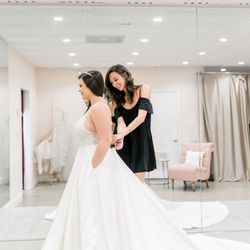 Our bridal professionals are excited to help you find your perfect wedding dress!
Photo by Lindsey Morgan Photography
