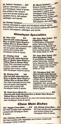 Menu photo 2 Himalayan Cuisine La Mesa, CA