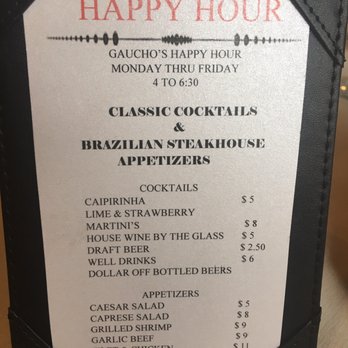 Gauchos Do Sul - Happy hour menu! - Steakhouses Near Me - Houston, Texas