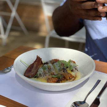 Range Life - Polenta and runny eggs (with bacon!) - Desserts Near Me - Livermore, California Range Life - Polenta and runny eggs (with bacon!) - Desserts Near Me - Livermore, California
