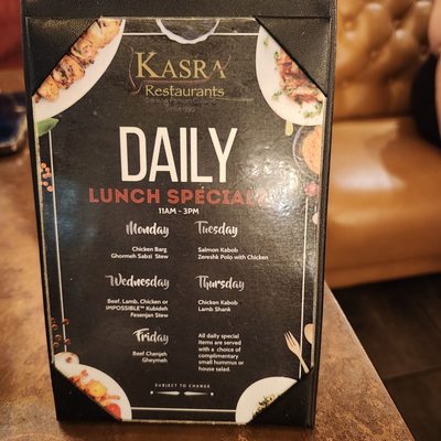 Menu photo 4 Kasra Persian Grill Houston, TX Menu photo 4 Kasra Persian Grill Houston, TX