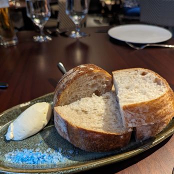 Little’s Oyster Bar - Bread service with cultured butter and spirulina salt - Seafood Near Me - Houston, Texas Little’s Oyster Bar - Bread service with cultured butter and spirulina salt - Seafood Near Me - Houston, Texas