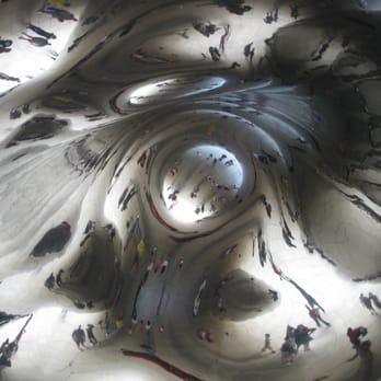 Cloud Gate - Crazy bean ceiling from underneath - Public Art Near Me - Chicago, Illinois