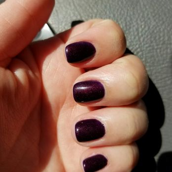 Hands and Feet Nail Spa - Glittery in the light. Oktoberfest color. Gel mani - $25 - Nail Salons Near Me - Carson, California