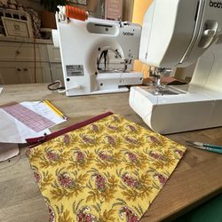 Sew at The Studio - In the process of making the pouch.
