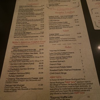 Melba's Restaurant - Dinner menu - Southern Near Me - New York, New York Melba's Restaurant - Dinner menu - Southern Near Me - New York, New York