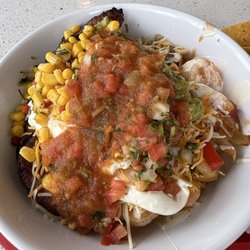 Caliente Mexican Grill - So good! Chicken and Shrimp bowl with plantains too!!