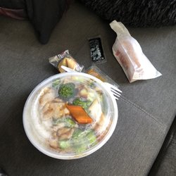 China 1 - Take out 51. Chicken with Broccoli (white rice) and egg roll