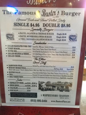 Menu photo 5 Buster's Place Murfreesboro, TN