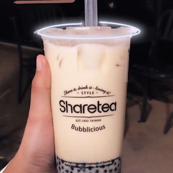 Sharetea - Classic Milk Green Tea with Mini Boba - Coffee & Tea Near Me - Irvine, California