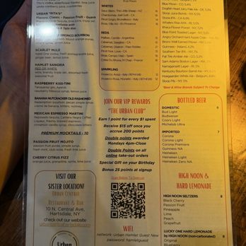 The Urban Hamlet - Drink menu (July 2026) - New American Near Me - Bronxville, New York The Urban Hamlet - Drink menu (July 2026) - New American Near Me - Bronxville, New York