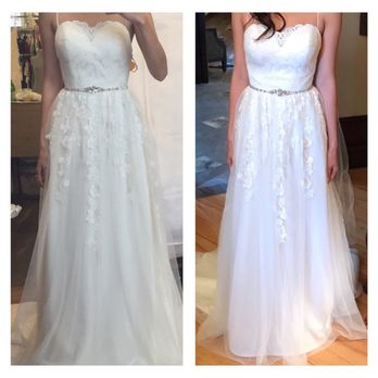 Irene's Studio - Before and after, you can see the magic alterations Irene has done to shape the dress on me. :) - Sewing & Alterations Near Me - Toronto, Ontario