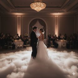 Camacho Image - Dreamy first dance!  Our 'Dancing in the Clouds' effect creates a magical fairy tale moment for your 2026 wedding. Book Camacho Image!