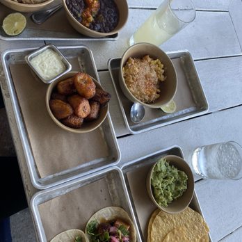 Bartaco - Orlando - Small guacamole, pork belly taco, fish taco, corn, sweet plantain, black beans and rice - Tacos Near Me - Orlando, Florida