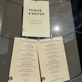 Flour + Water - Menu 10/1/2026 - Italian Near Me - San Francisco, California